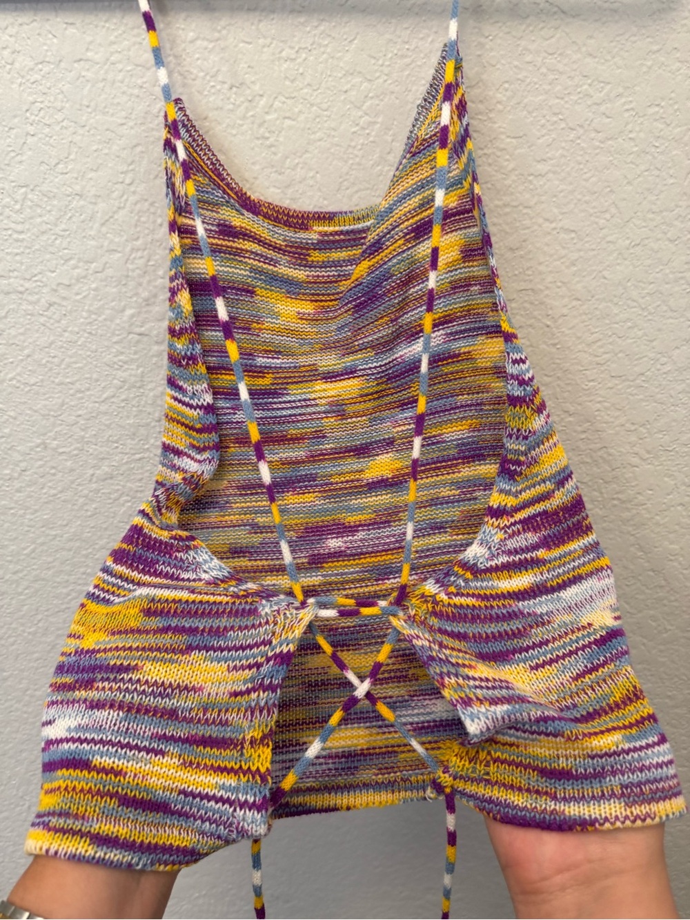 Amazon Multicolor Striped Knit Cami with Drawstring - Picture 2 of 5
